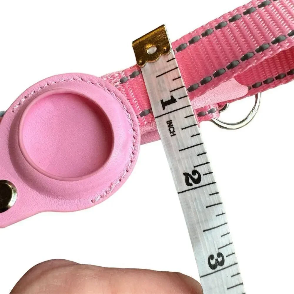 Feeyar Reflective AirTag Dog Collar Pink for Medium Large Dogs NWT